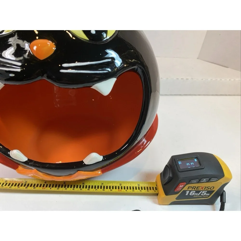 Black Cat Halloween Ceramic Candy Bowl Trick or Treat Party Member's Mark